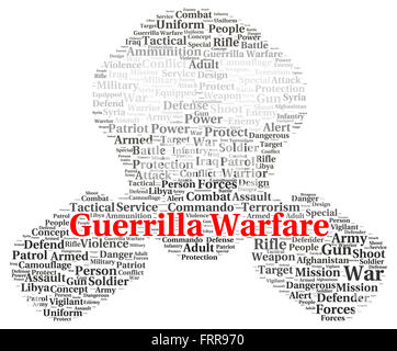 Guerrilla warfare word cloud shape concept Stock Photo