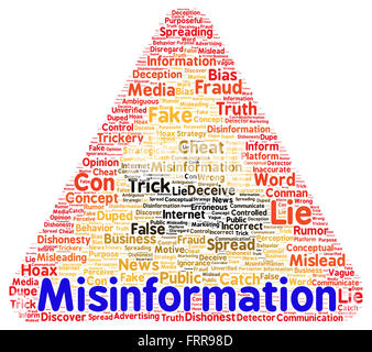 Misinformation word cloud shape concept Stock Photo