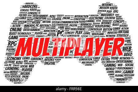 Multiplayer word cloud shape concept Stock Photo