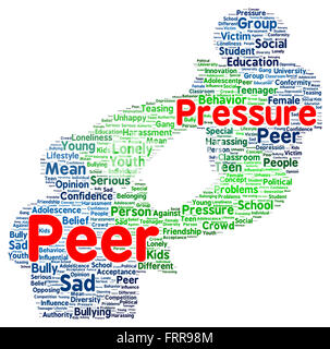 Peer pressure word cloud shape concept Stock Photo