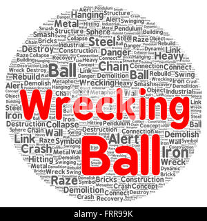 Wrecking ball word cloud shape concept Stock Photo