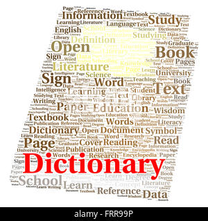 Dictionary word cloud shape concept Stock Photo