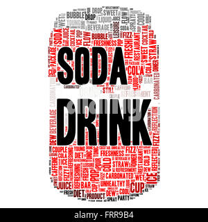 Soda drink word cloud shape concept Stock Photo