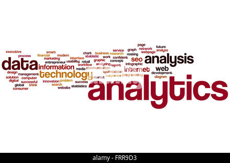 Analytics word cloud concept Stock Photo