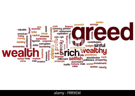 Greed word cloud concept Stock Photo