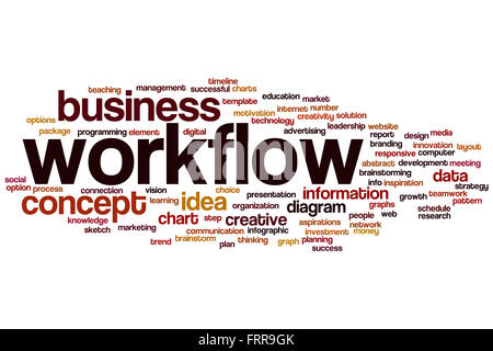 Workflow word cloud concept Stock Photo