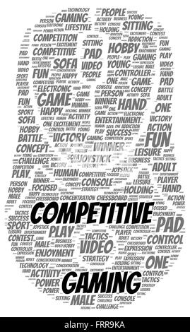 Competitive gaming word cloud shape concept Stock Photo