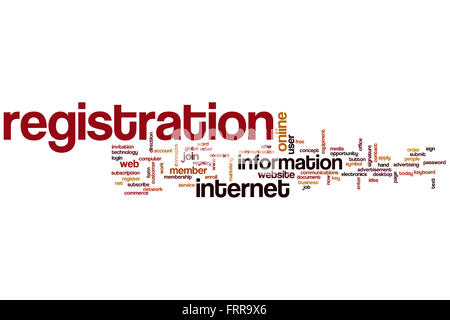 Registration word cloud concept Stock Photo