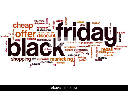 Black friday word cloud concept Stock Photo