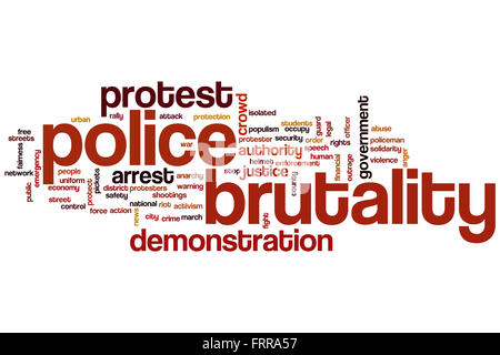 Police brutality word cloud concept Stock Photo