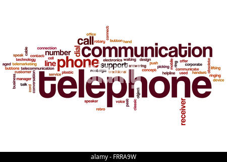 Telephone word cloud concept Stock Photo