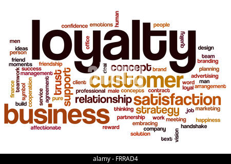 Loyalty word cloud concept with business trust related tags Stock Photo