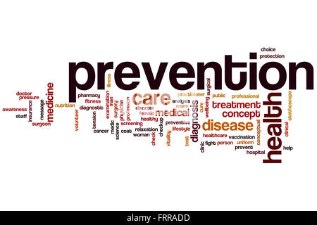 Prevention word cloud concept with disease medical related tags Stock Photo