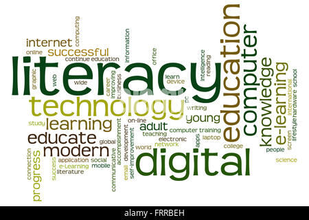 Digital literacy concept word cloud background Stock Photo - Alamy