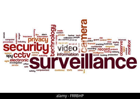 Surveillance concept word cloud background Stock Photo