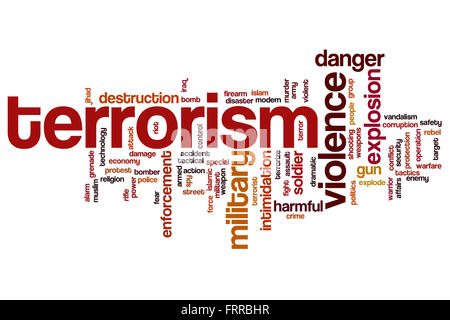Terrorism concept word cloud background Stock Photo
