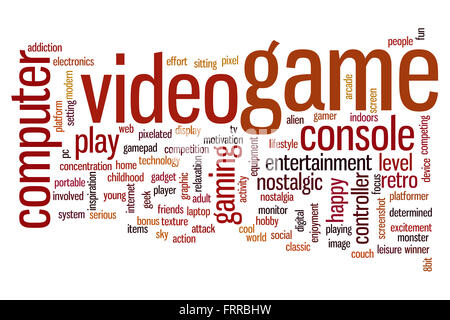 Video game concept word cloud background Stock Photo