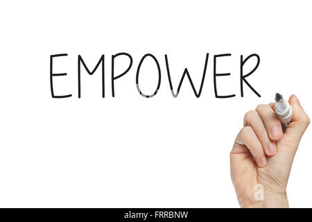 hand writing Empower Enhance Enable Engage employee empowerment cycle ...