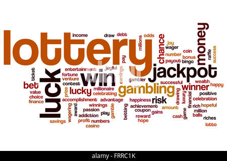 Lottery concept word cloud background Stock Photo