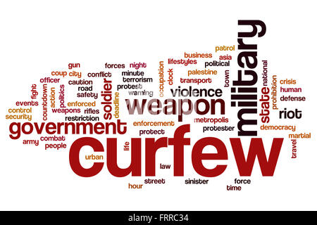Curfew concept word cloud background Stock Photo
