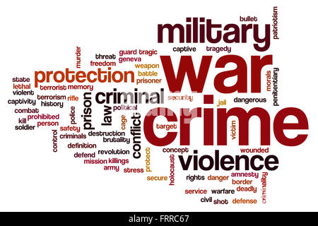 War crime concept word cloud background Stock Photo
