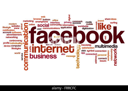 Wordcloud In Facebook Brand connection word cloud concept on white background Stock Photo - Alamy