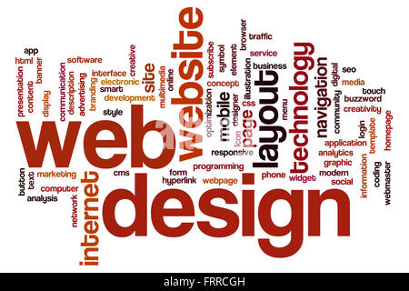 Web design concept word cloud background Stock Photo