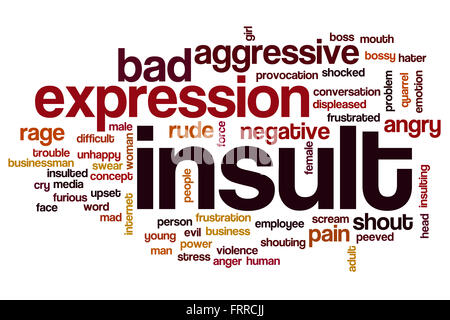 Insult word cloud concept with rude angry related tags Stock Photo