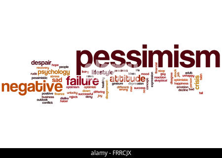 Pessimism word cloud concept with negative attitude related tags Stock Photo