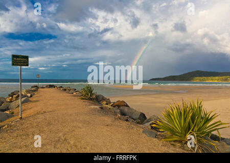 double rainbow over noosa, queensland, australia Stock Photo