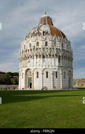 Baptistry at Pisa on Field of Miracles Stock Photo