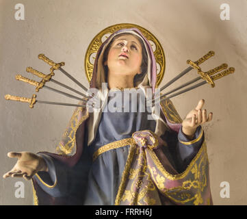 Details of The Seven Sorrows of the Blessed Virgin Mary Stock Photo