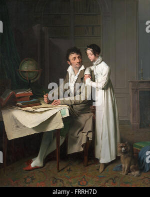 Louis-Léopold Boilly - The Geography Lesson (Portrait of Monsieur Gaudry and His Daughter) Stock Photo