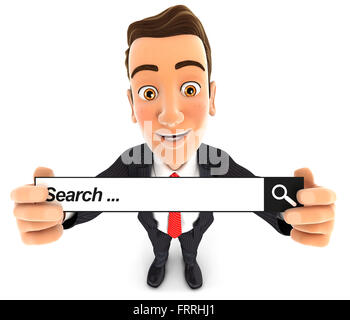 Web search bar 3d render - illustration of white website form for ...