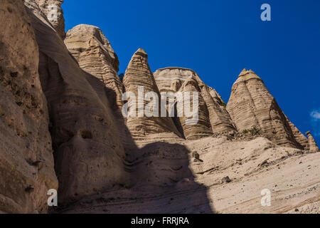 Tent-shaped hoodoos viewed from the Slot Canyon Trail at Kasha-Katuwe Tent Rocks National Monument in New Mexico, USA Stock Photo