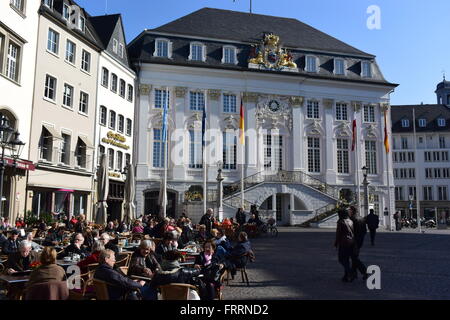 Bonn, Germany, market place and old Town Hall Stock Photo