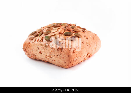 bread with pumpkin seeds isolated on white background Stock Photo