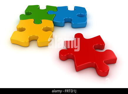 Final puzzle piece , This is a computer generated and 3d rendered picture. Stock Photo