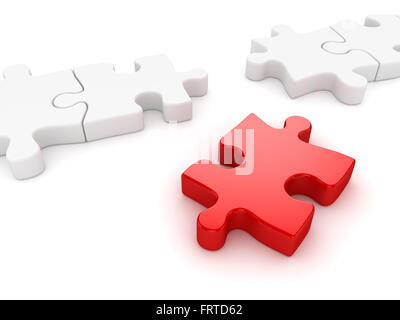 Final puzzle piece , This is a computer generated and 3d rendered picture. Stock Photo