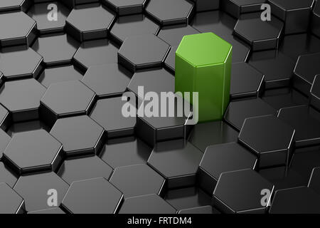 Different 3d hexagon shape , This is a computer generated and 3d rendered picture. Stock Photo