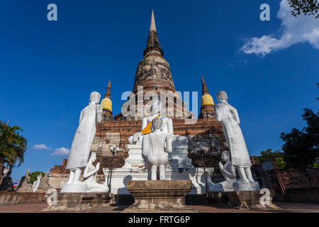 Ancient Pagoda in Wat Yai Chai Mongkol at Ayutthaya, Thailand, World Heritage Site Stock Photo