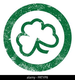 The lucky Irish Shamrock as a rubber ink stamp impression Stock Vector