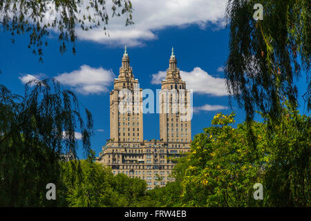 The Eldorado luxury apartment building seen from Central Park in NYC Stock Photo