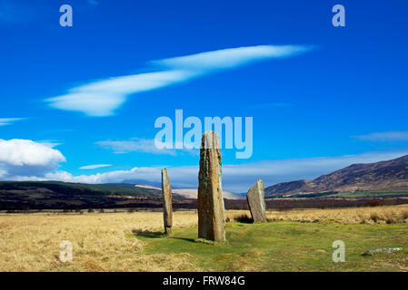 Standing Stones on Machrie Moor, Isle of Arran, North Ayrshire, Scotland UK Stock Photo