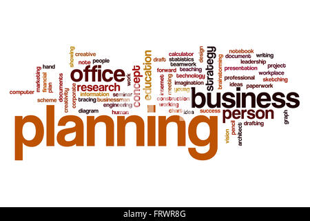 Planning word cloud Stock Photo
