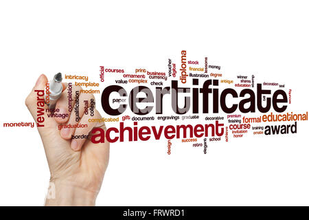 Certificate word cloud concept Stock Photo