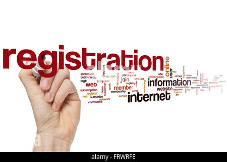 Registration word cloud concept Stock Photo
