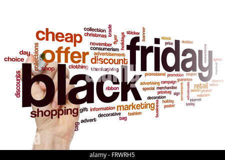 Black friday word cloud concept Stock Photo