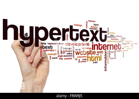 Hypertext word cloud concept Stock Photo