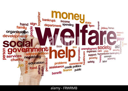 Welfare word cloud concept Stock Photo